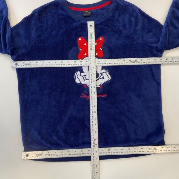 Disney Minnie Mouse Navy Blue Fleece plush Pullover Sweatshirt Daydreamer Graphi - Picture 12 of 14